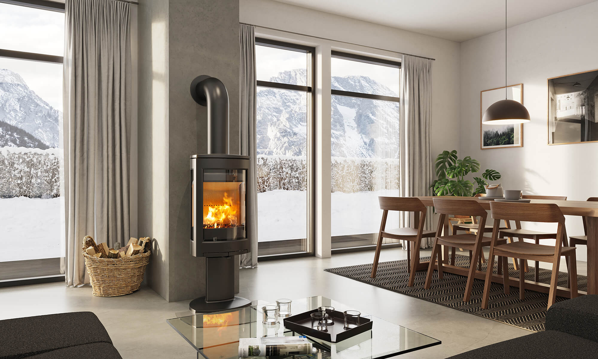 Żeliwny Piecyk/kominek Jøtul F 620 B z płytą do gotowania Jotul F 373 V2 Advance int 1 - Żeliwny Piecyk/kominek Jøtul F 620 B z płytą do gotowania